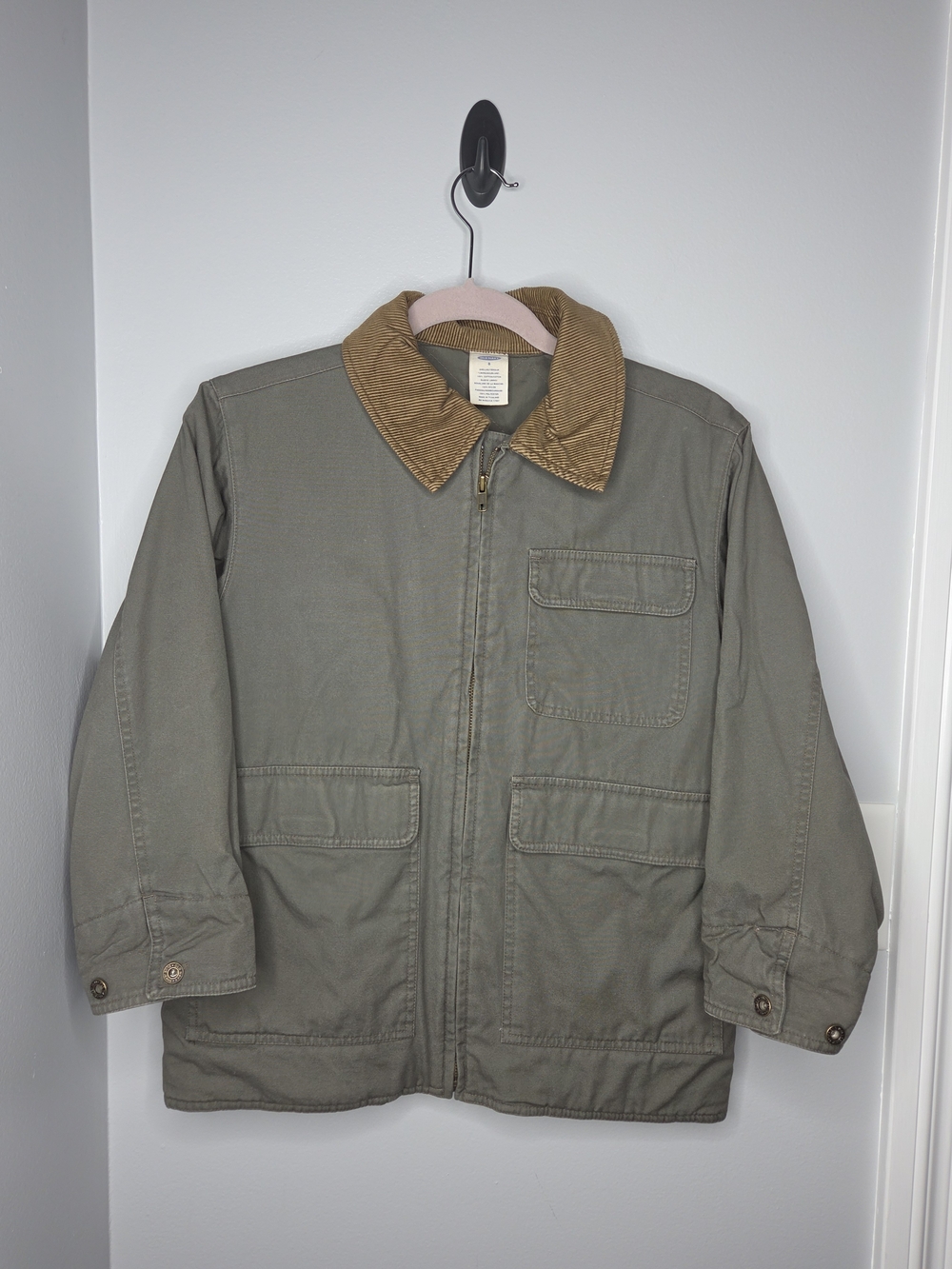 Old Navy Olive Utility Jacket with Tan Corduroy Collar